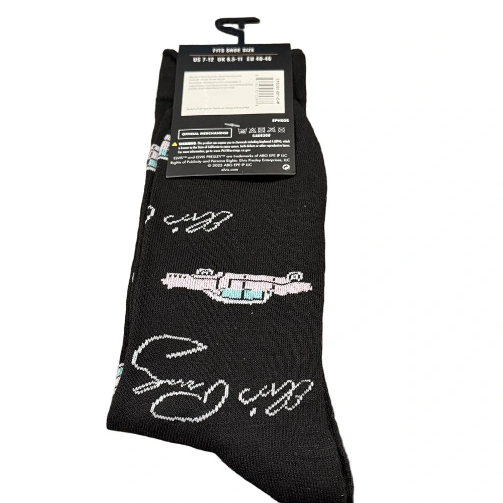Elvis Presley Pink Cadillac Official Merchandise Men’s Socks NWT